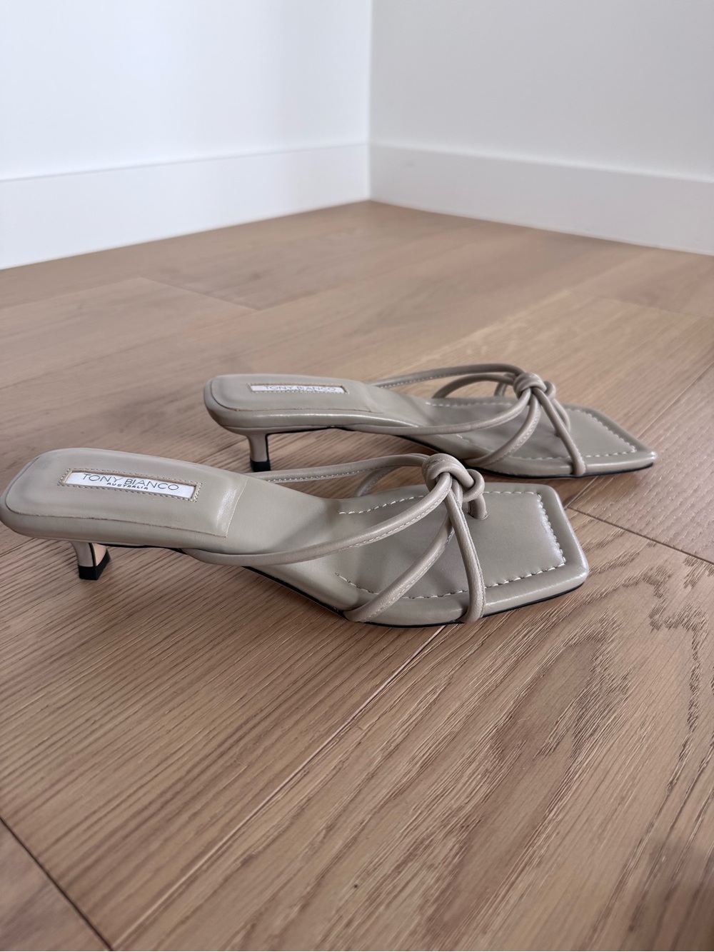 Tony Bianco Knot-Front Square-Toe Kitten Heels - Picture 2 of 3